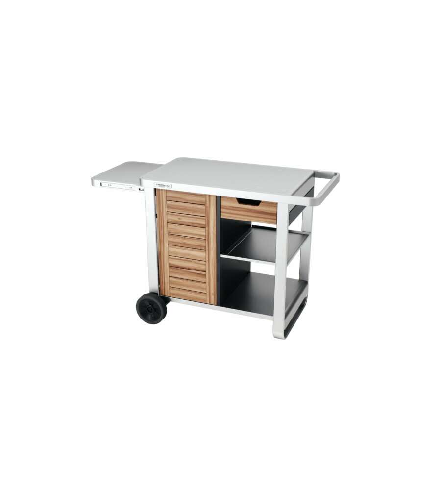 TROLLEY SUPPORTO PER BARBECUE "WOODY PLANCHA DELUXE TROLLEY", 120X63X73 CM - CAMPINGAZ